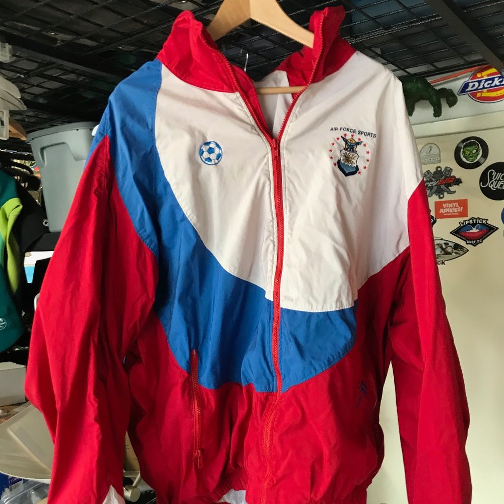 Vintage Air Force Sports Soccer Team Jacket- M XXL